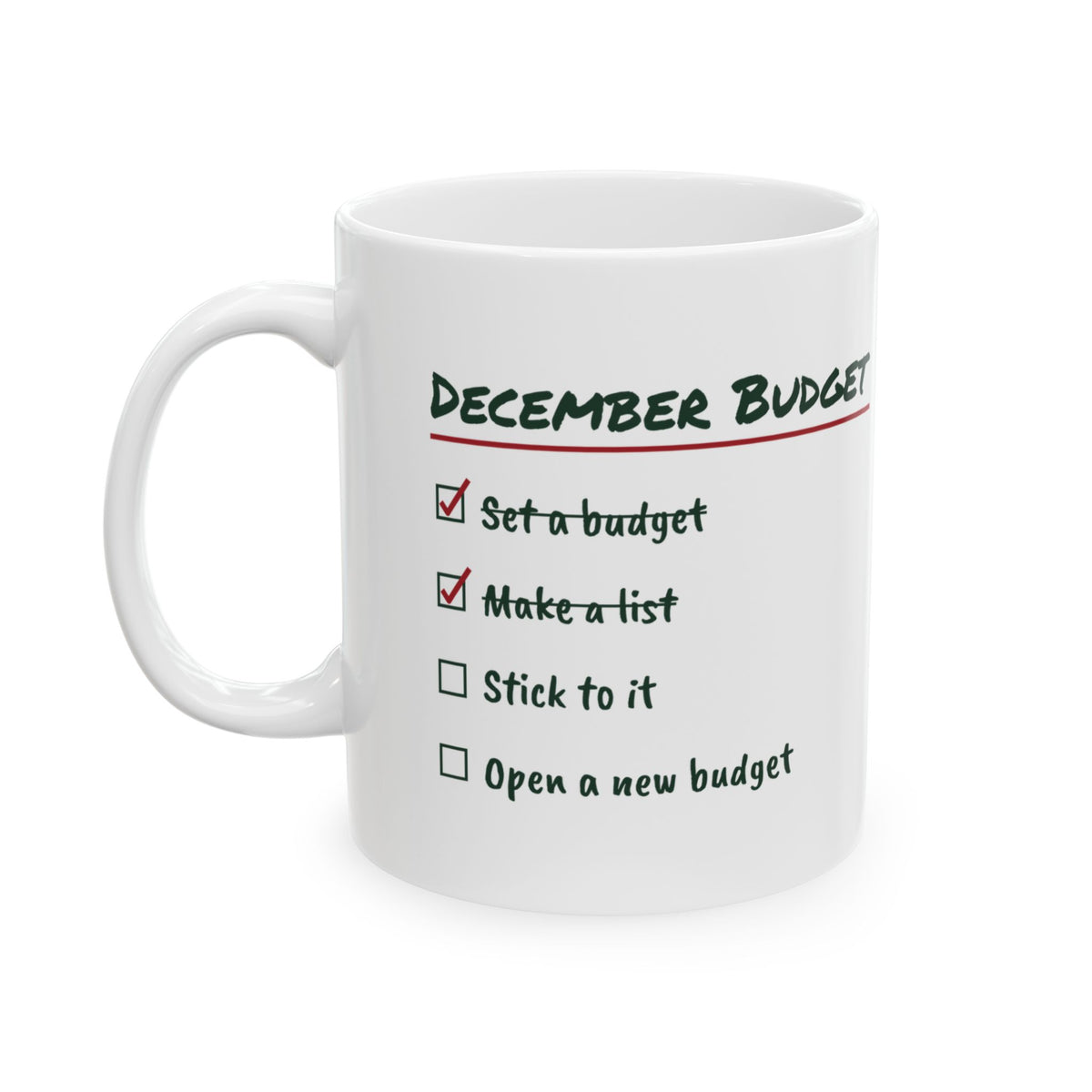 Funny Christmas Coffee Mug December Budget Open A New Budget Checklist