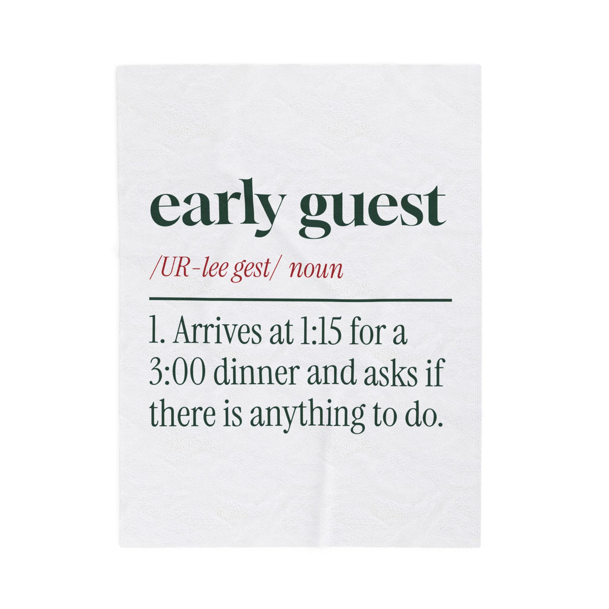 Funny Christmas Throw Blanket Early Guest Definition For Hosts