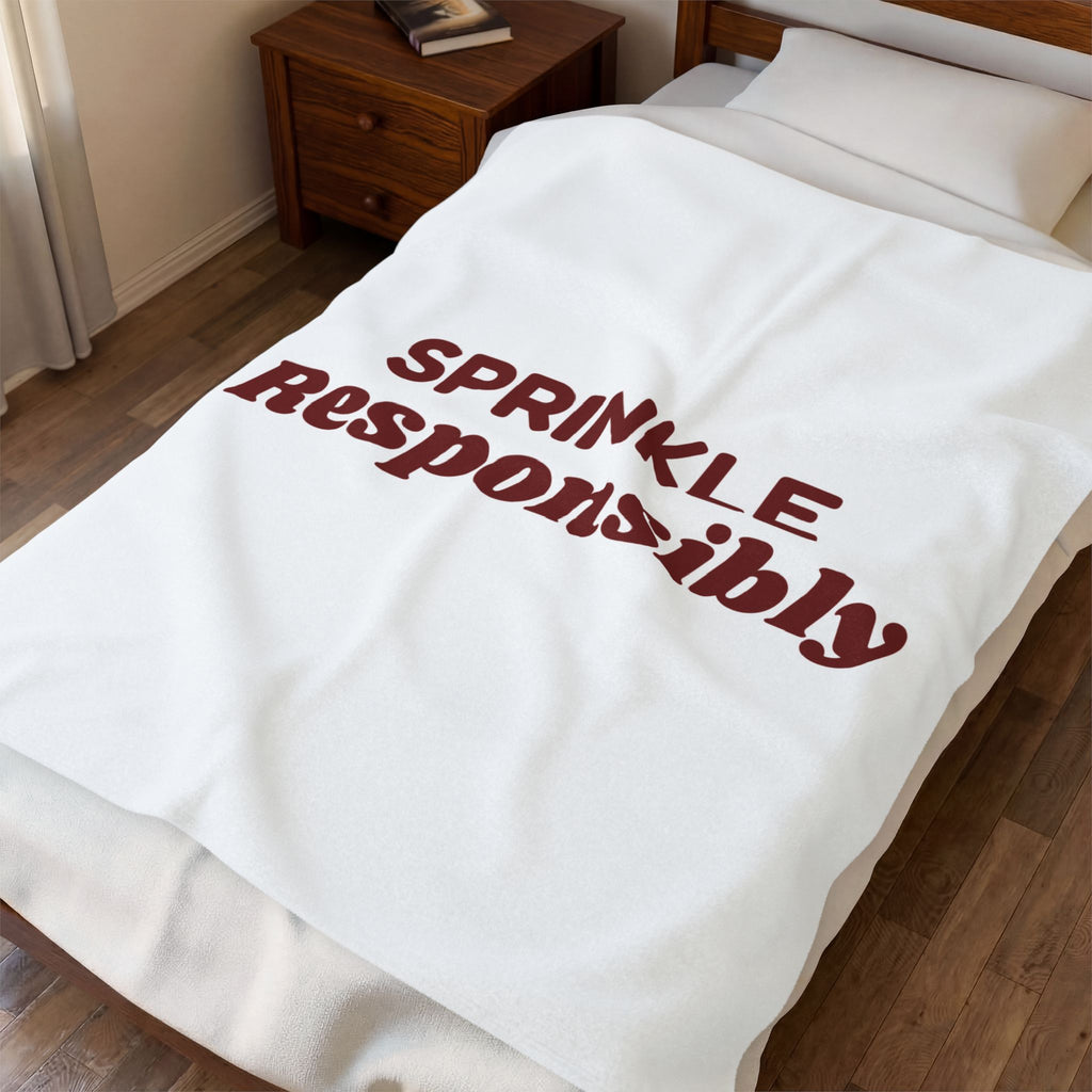 Funny Christmas Cookie Baking Throw Blanket Sprinkle Responsibly