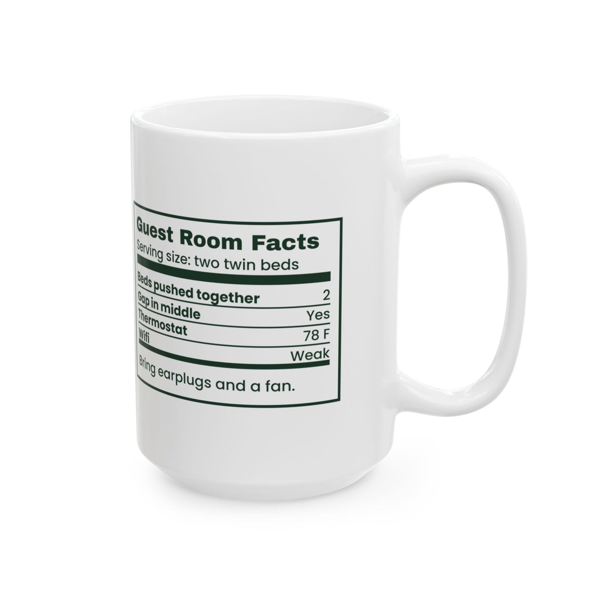 Funny Christmas In Laws Coffee Mug Guest Room Nutrition Facts