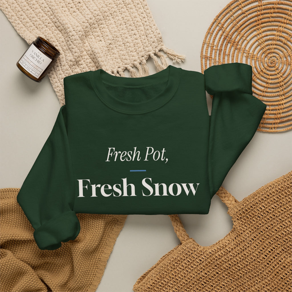 Christmas Sweatshirt Fresh Pot Fresh Snow Winter Morning