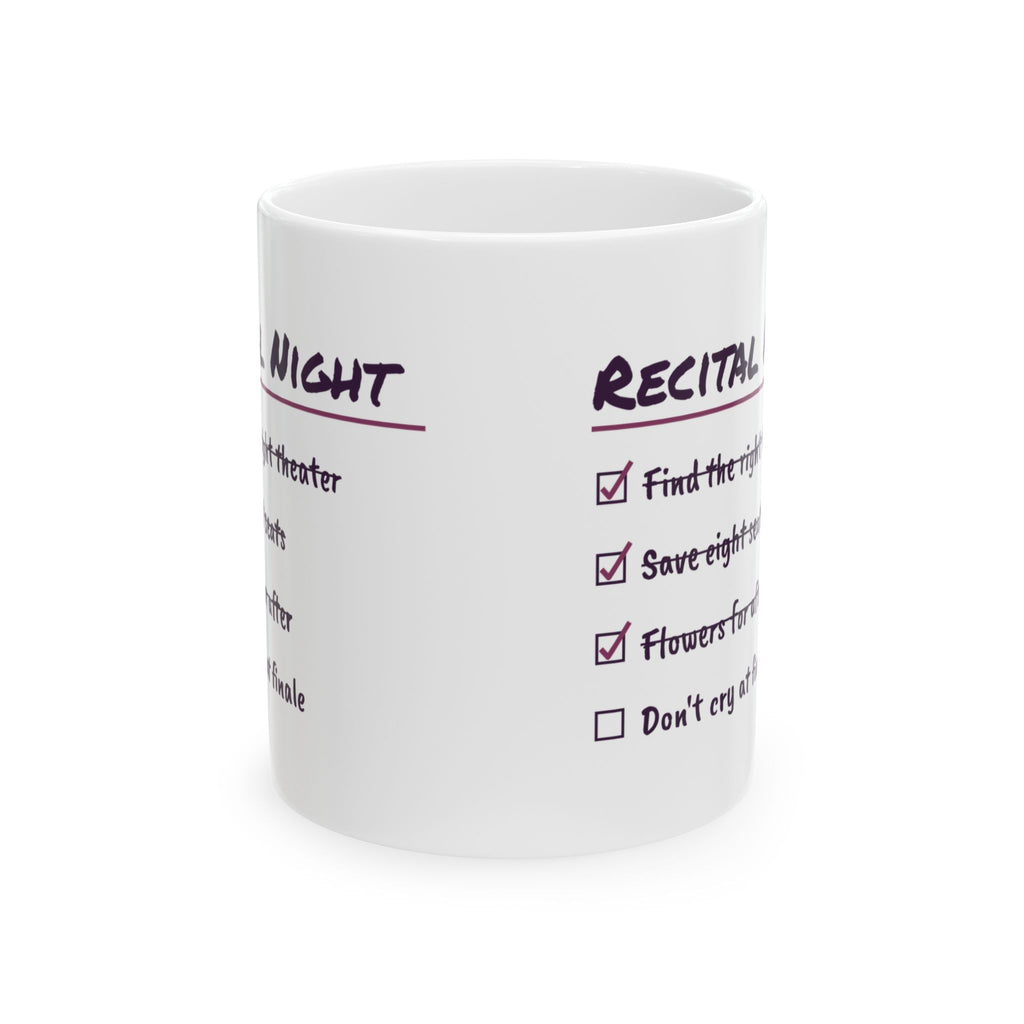 Funny Dance Mom Coffee Mug Recital Night Checklist For Dance Moms