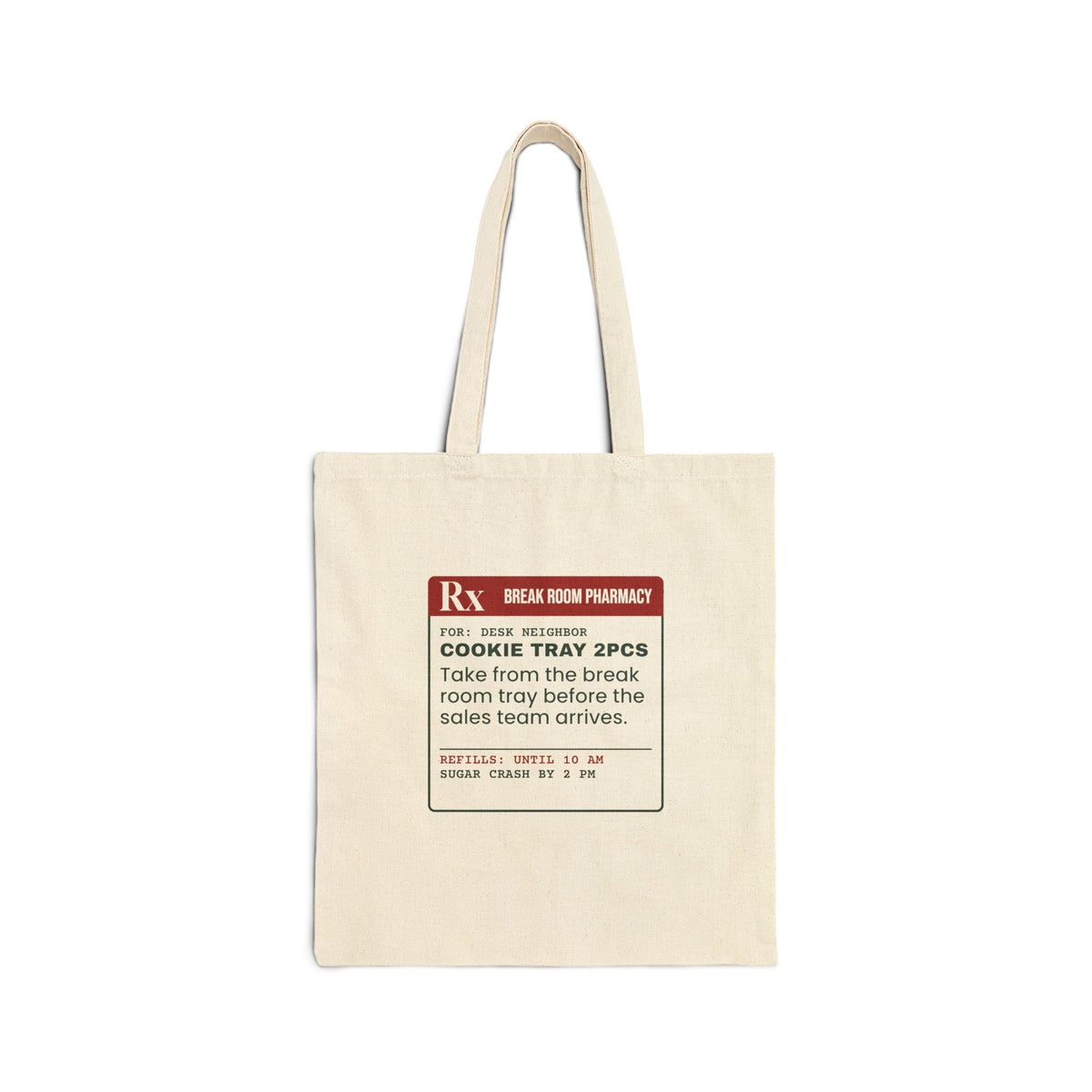 Funny Christmas Coworker Tote Bag Cookie Tray Prescription Label