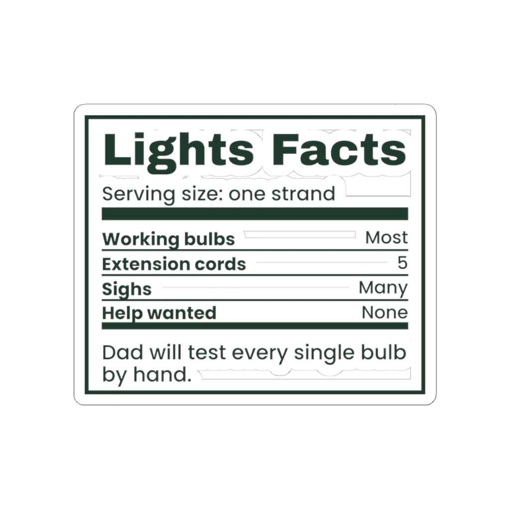 Funny Dad Christmas Sticker Lights Facts Label For Dad