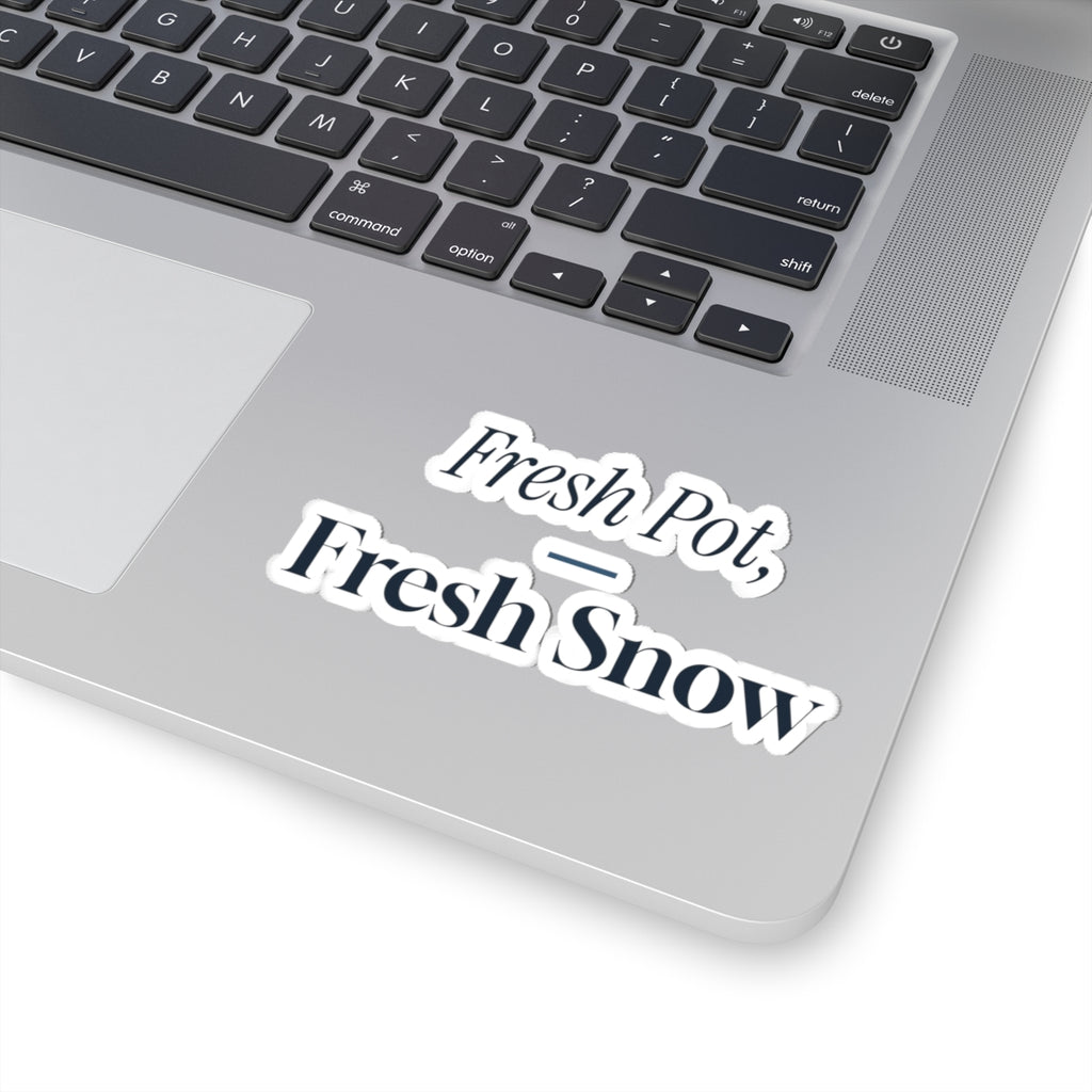 Christmas Sticker Fresh Pot Fresh Snow Winter Morning