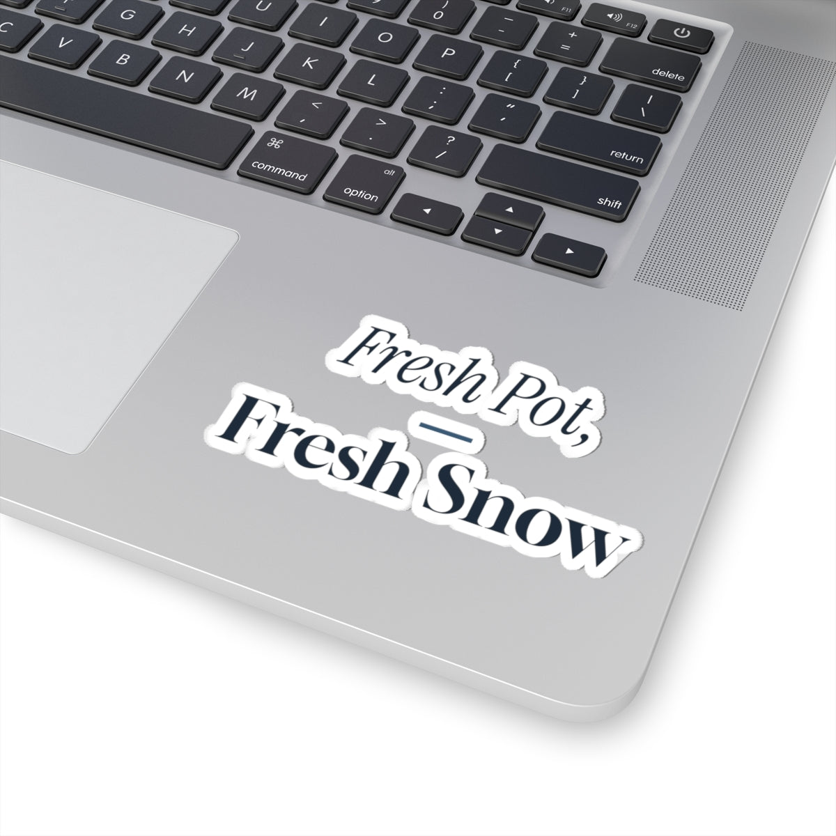 Christmas Sticker Fresh Pot Fresh Snow Winter Morning