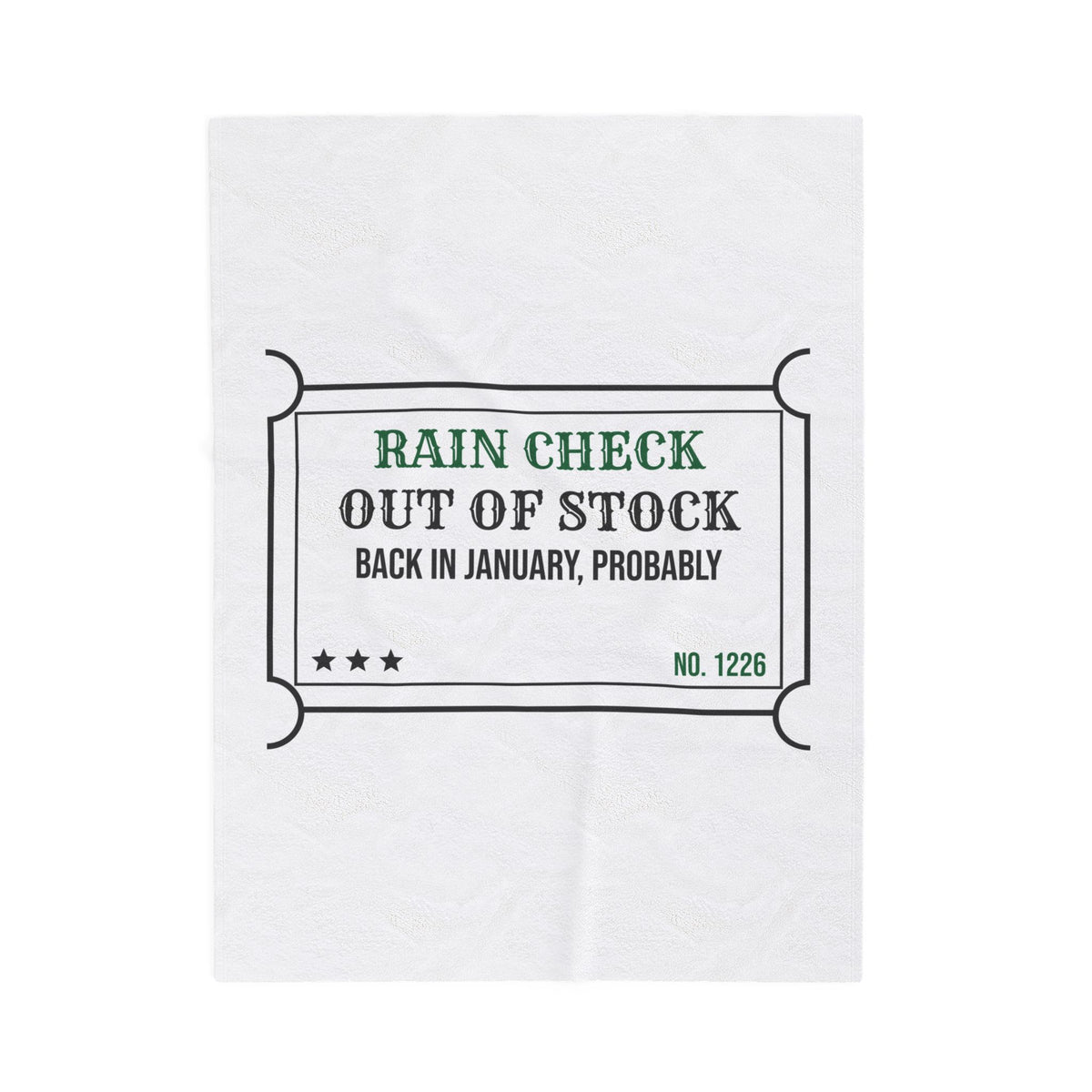 Funny Christmas Retail Throw Blanket Rain Check Back In January Probably