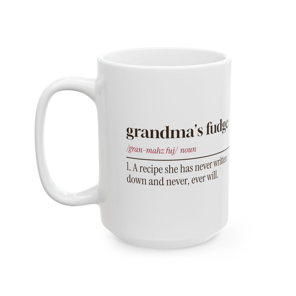 Funny Grandma Christmas Coffee Mug Grandma's Fudge Definition