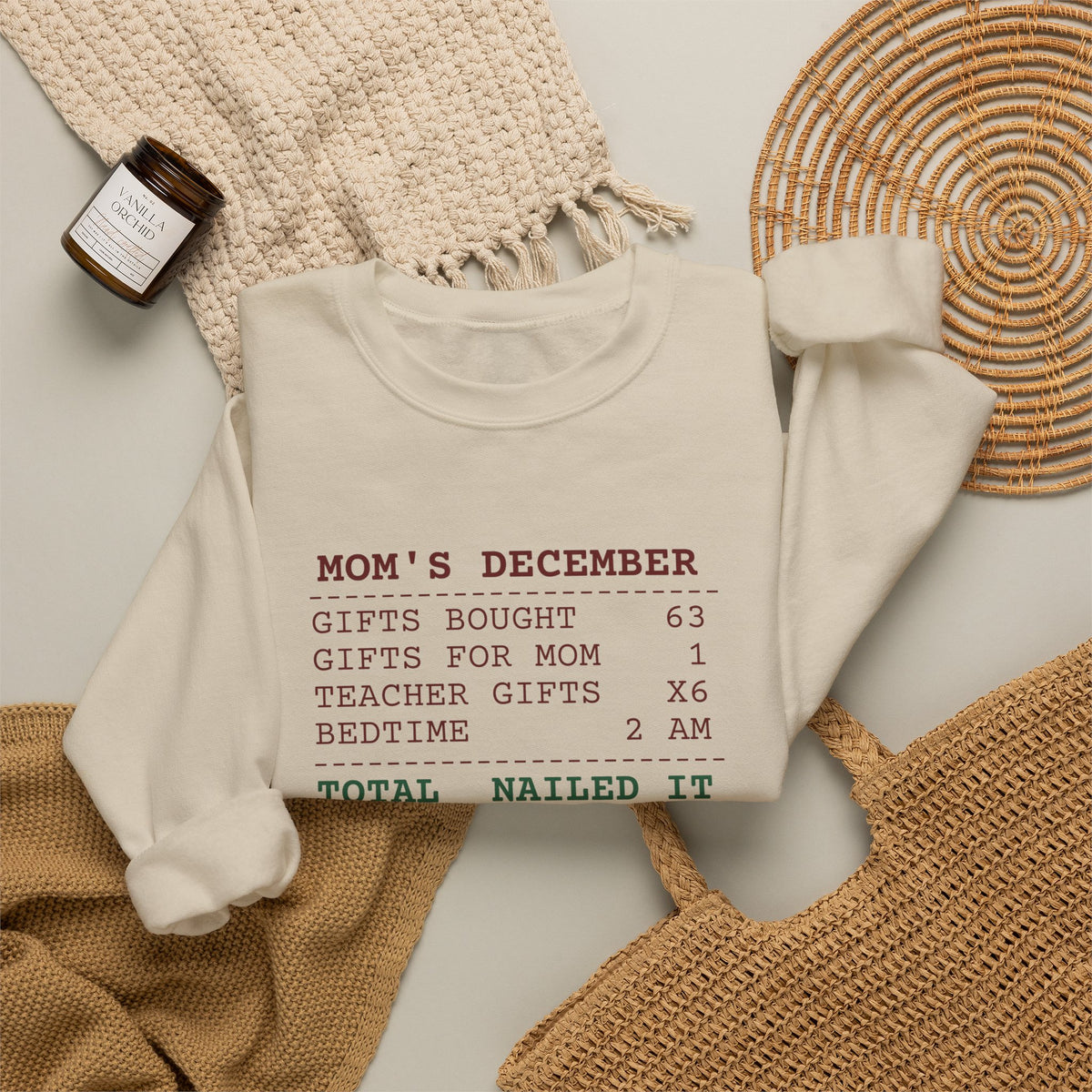 Funny Christmas Mom Sweatshirt Gifts Bought 63 Receipt For Moms