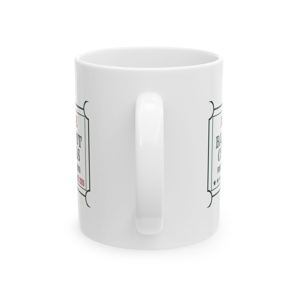 Babys First Christmas 2026 Coffee Mug Front Row By The Tree Ticket