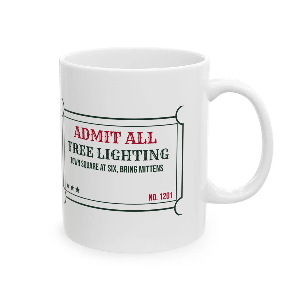Cozy Christmas Coffee Mug Tree Lighting Town Square Ticket