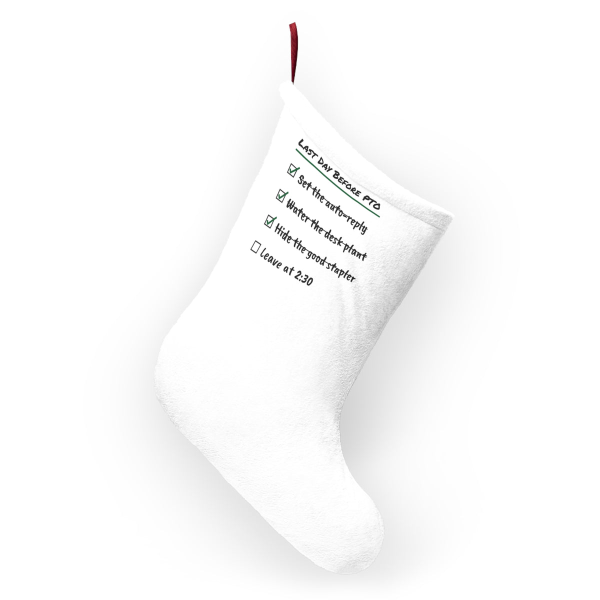 Funny Christmas Coworker Christmas Stocking Hide The Good Stapler Checklist