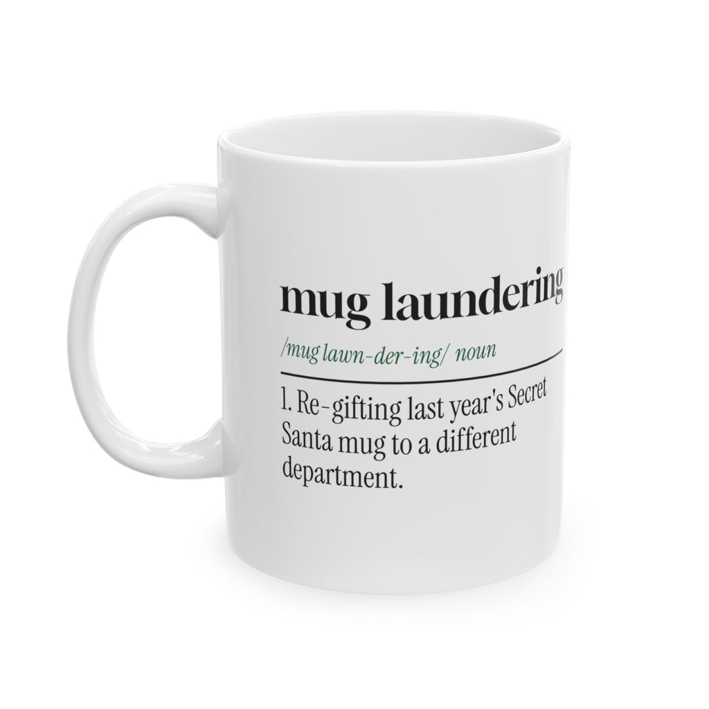 Funny Office Christmas Coffee Mug Mug Laundering Secret Santa Dictionary