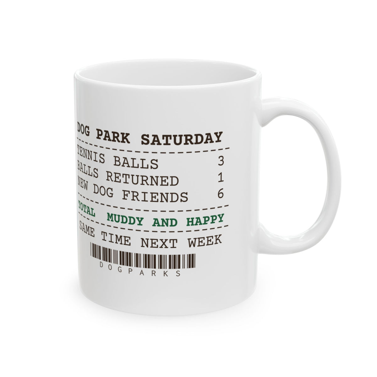 Funny Dog Dad Coffee Mug Three Tennis Balls One Came Back Receipt