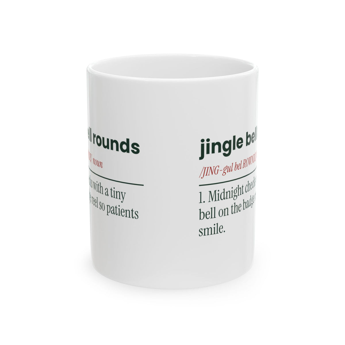 Christmas Nurse Coffee Mug Jingle Bell Rounds Dictionary For Nurses