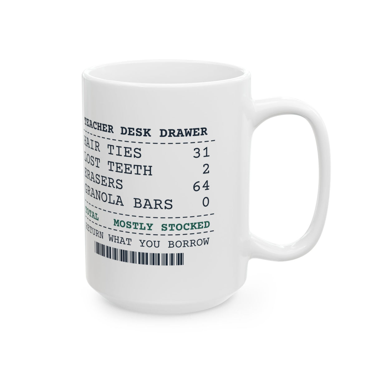 Funny Teacher Coffee Mug Desk Drawer Receipt For Teachers