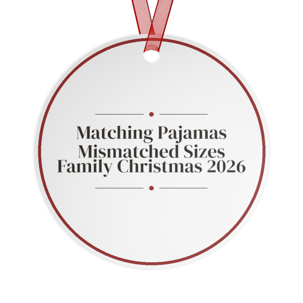 Funny Family Christmas Ornament 2026 Matching Pajamas Mismatched Sizes