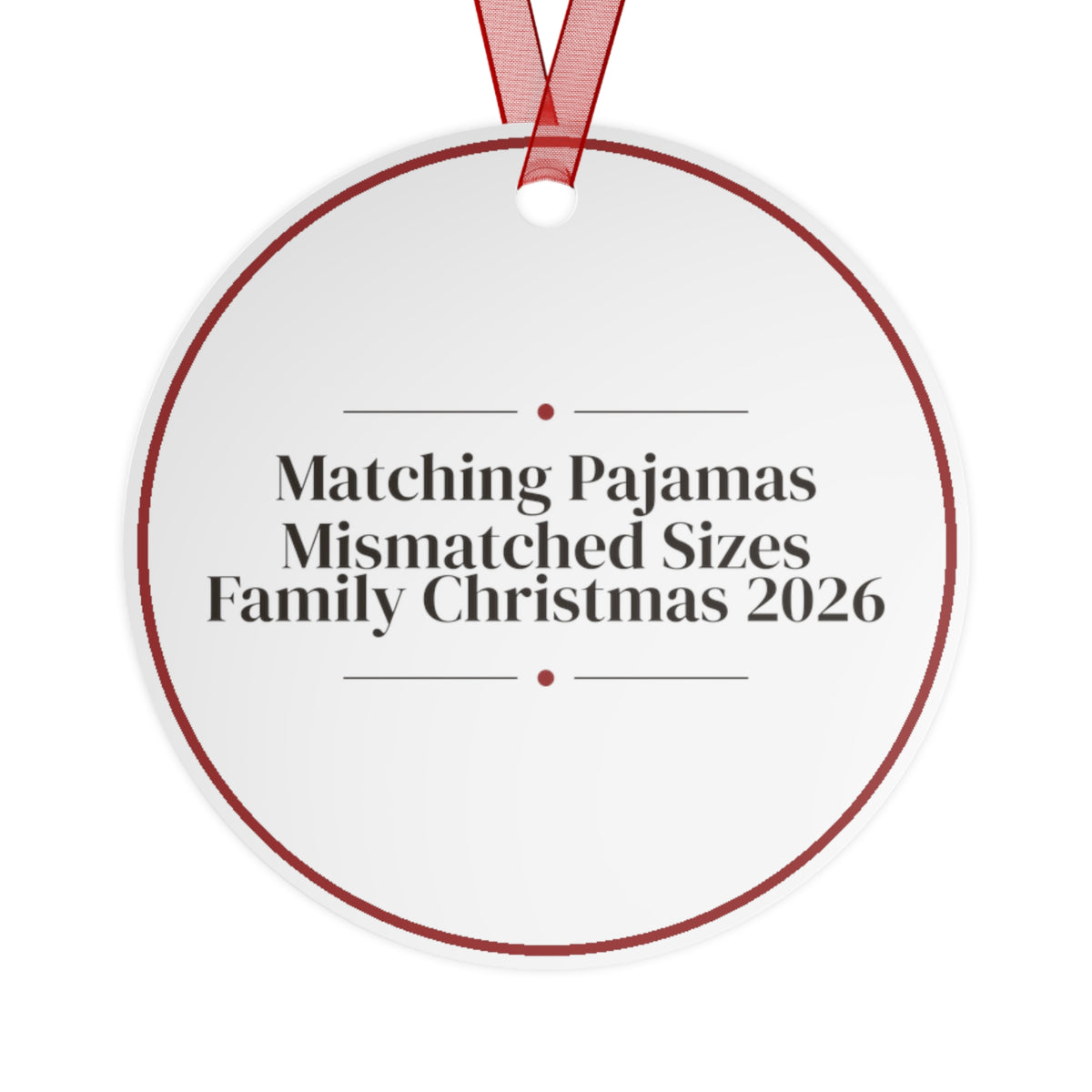 Funny Family Christmas Ornament 2026 Matching Pajamas Mismatched Sizes