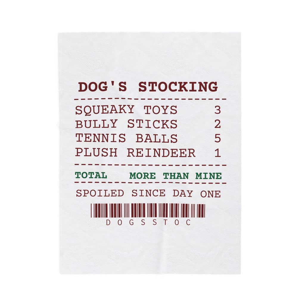 Funny Christmas Dog Throw Blanket Dog's Stocking Receipt Dog Mom