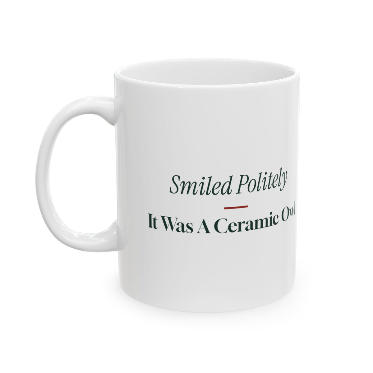 Funny White Elephant Coffee Mug Smiled Politely It Was A Ceramic Owl