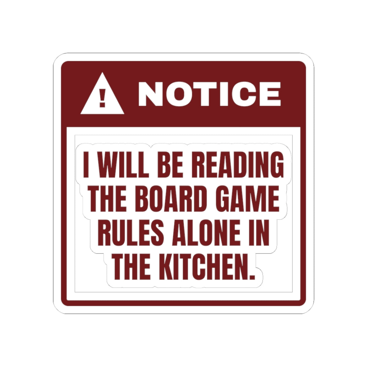 Funny Christmas Sticker Reading The Game Rules Alone For Introverts