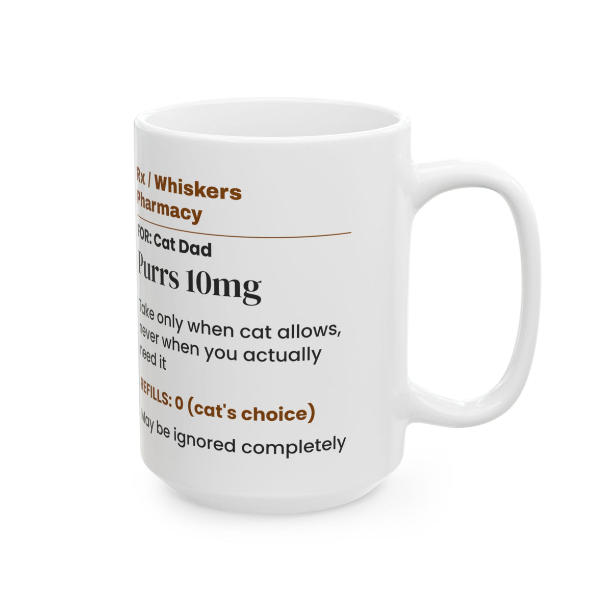 Funny Cat Valentine Coffee Mug Purr Prescription For Cat Dads