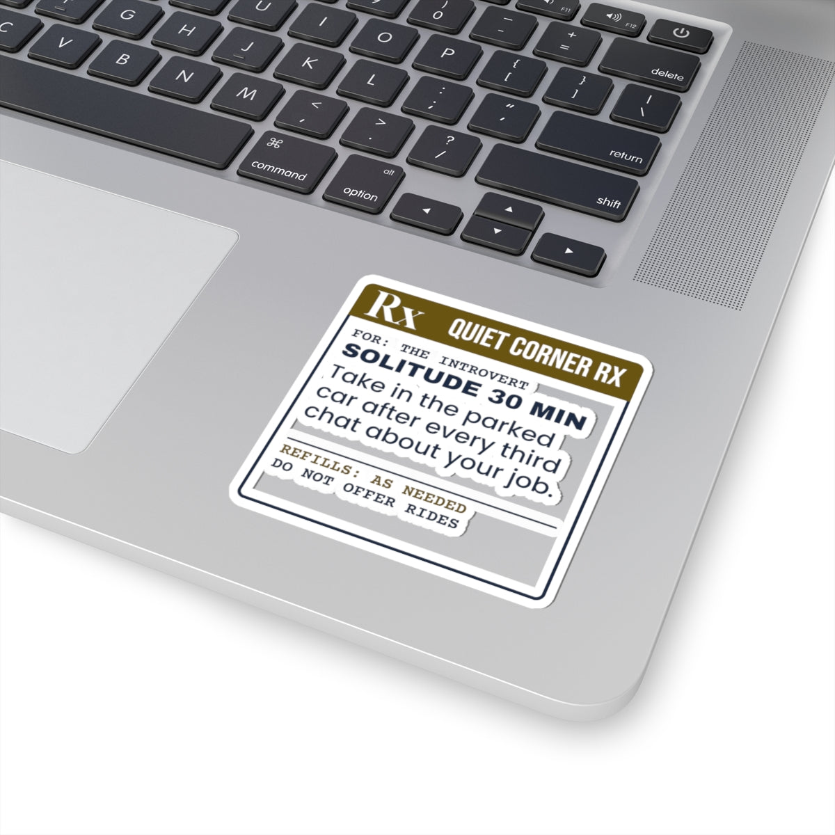 Funny Introvert Christmas Sticker Solitude Prescription Label