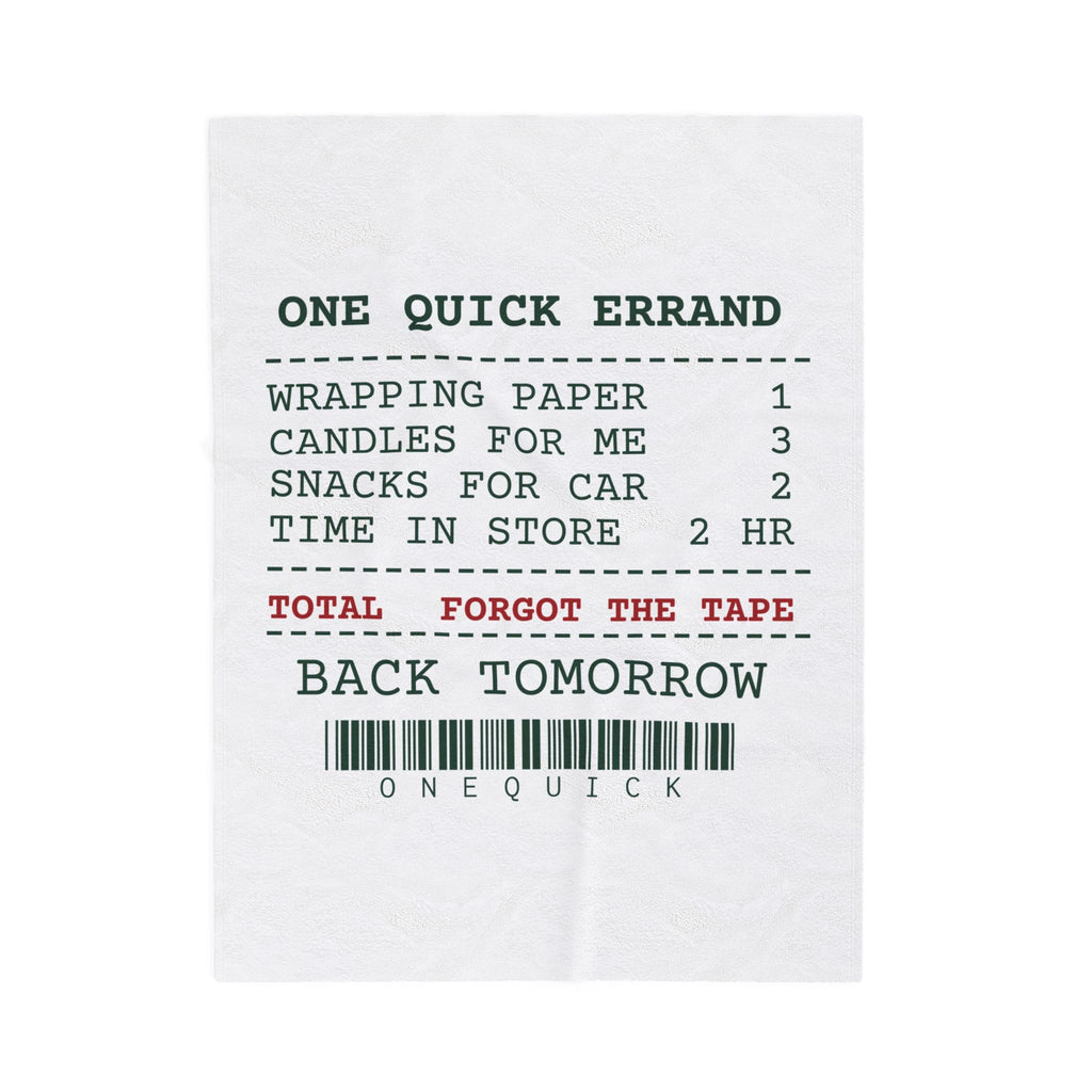 Funny Christmas Shopping Throw Blanket One Quick Errand Forgot The Tape
