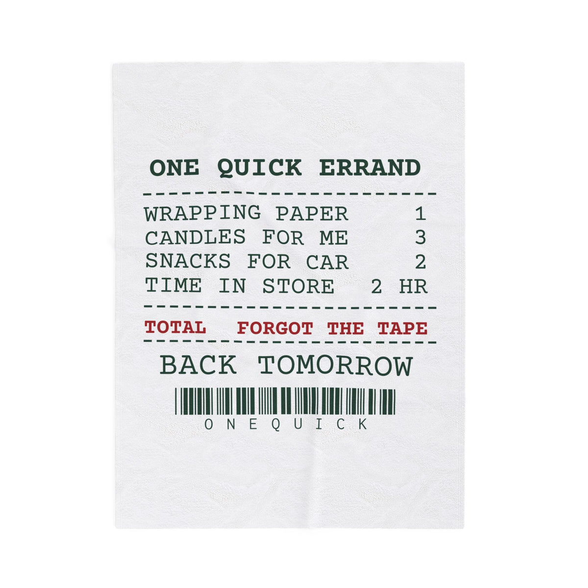 Funny Christmas Shopping Throw Blanket One Quick Errand Forgot The Tape