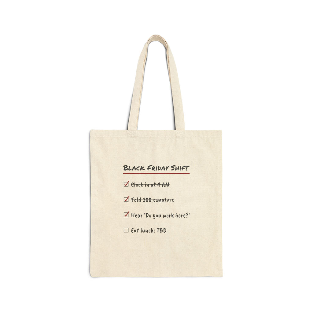 Funny Christmas Retail Tote Bag Black Friday Shift Checklist