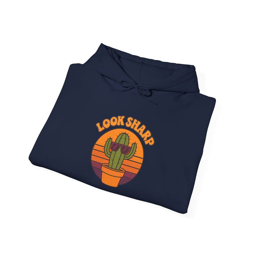 Look Sharp Funny Retro Cactus Plant Lover Hoodie