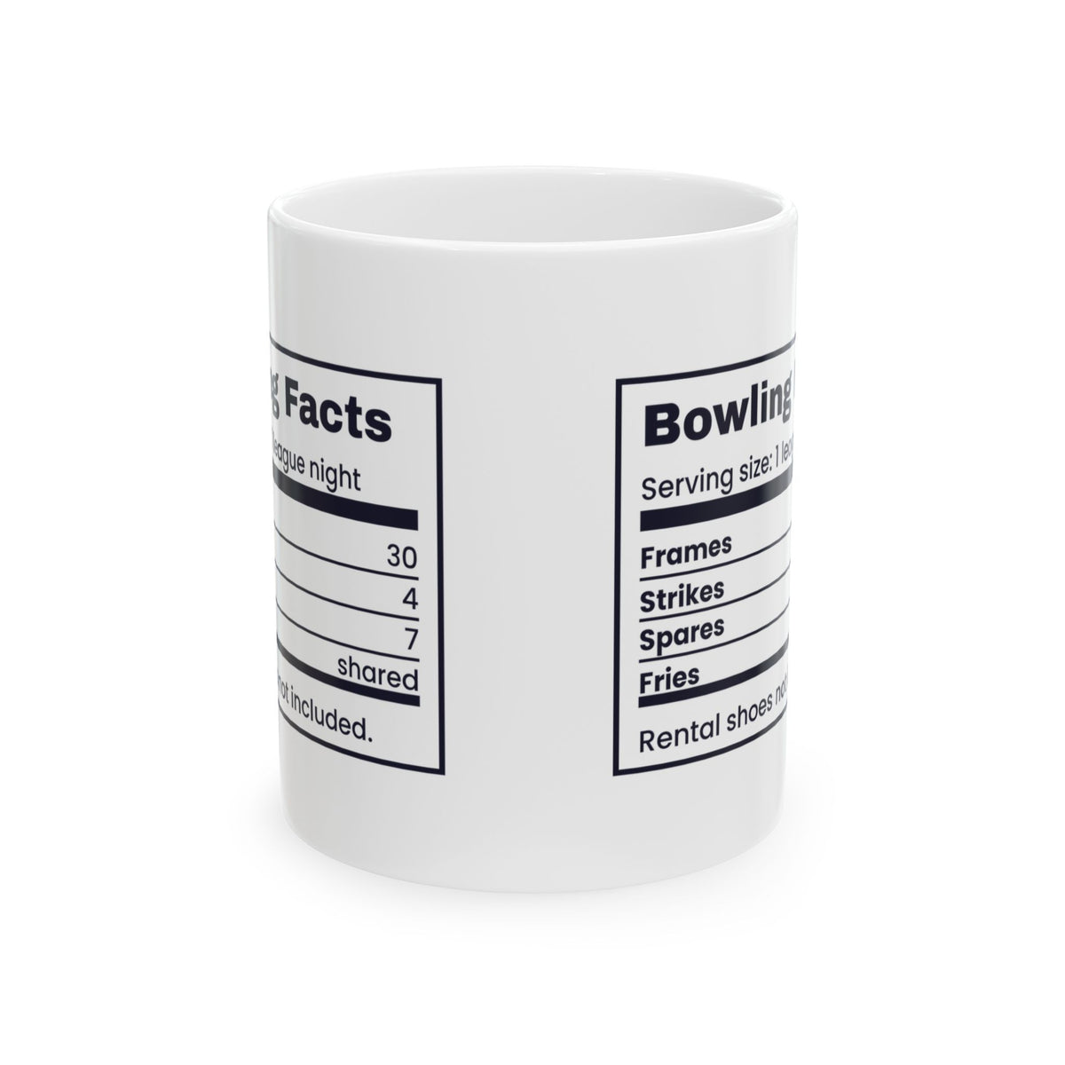 Funny Bowling Coffee Mug Bowling Facts Nutrition Label