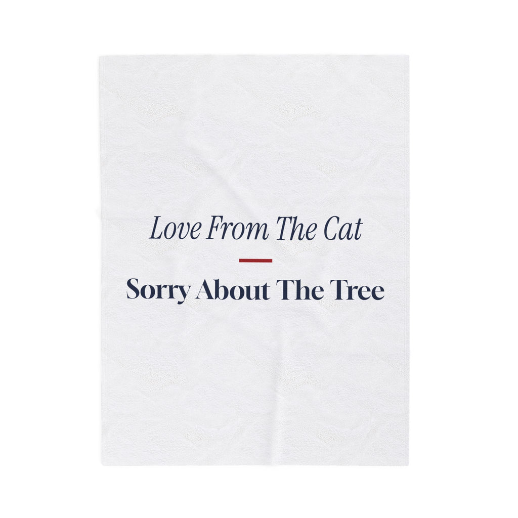Funny Christmas Throw Blanket Love From The Cat Sorry About The Tree