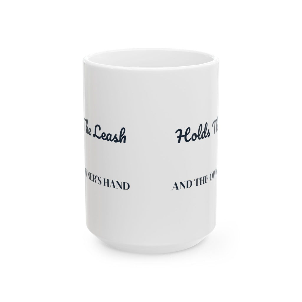 Vet Tech Coffee Mug Holds The Leash And The Owner's Hand
