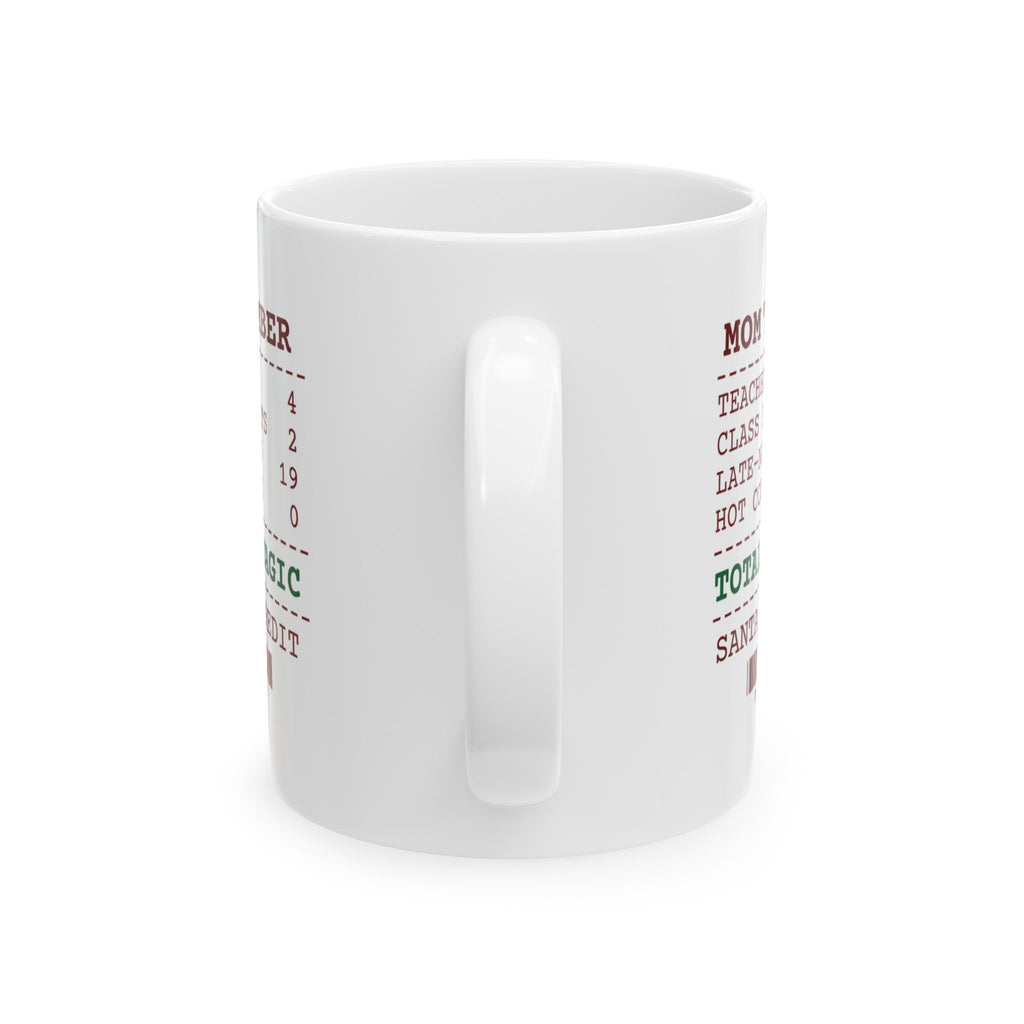 Funny Christmas Mom Coffee Mug Mom's December Receipt