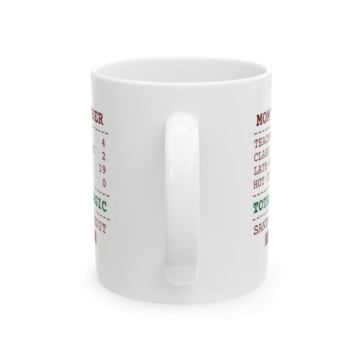 Funny Christmas Mom Coffee Mug Mom's December Receipt