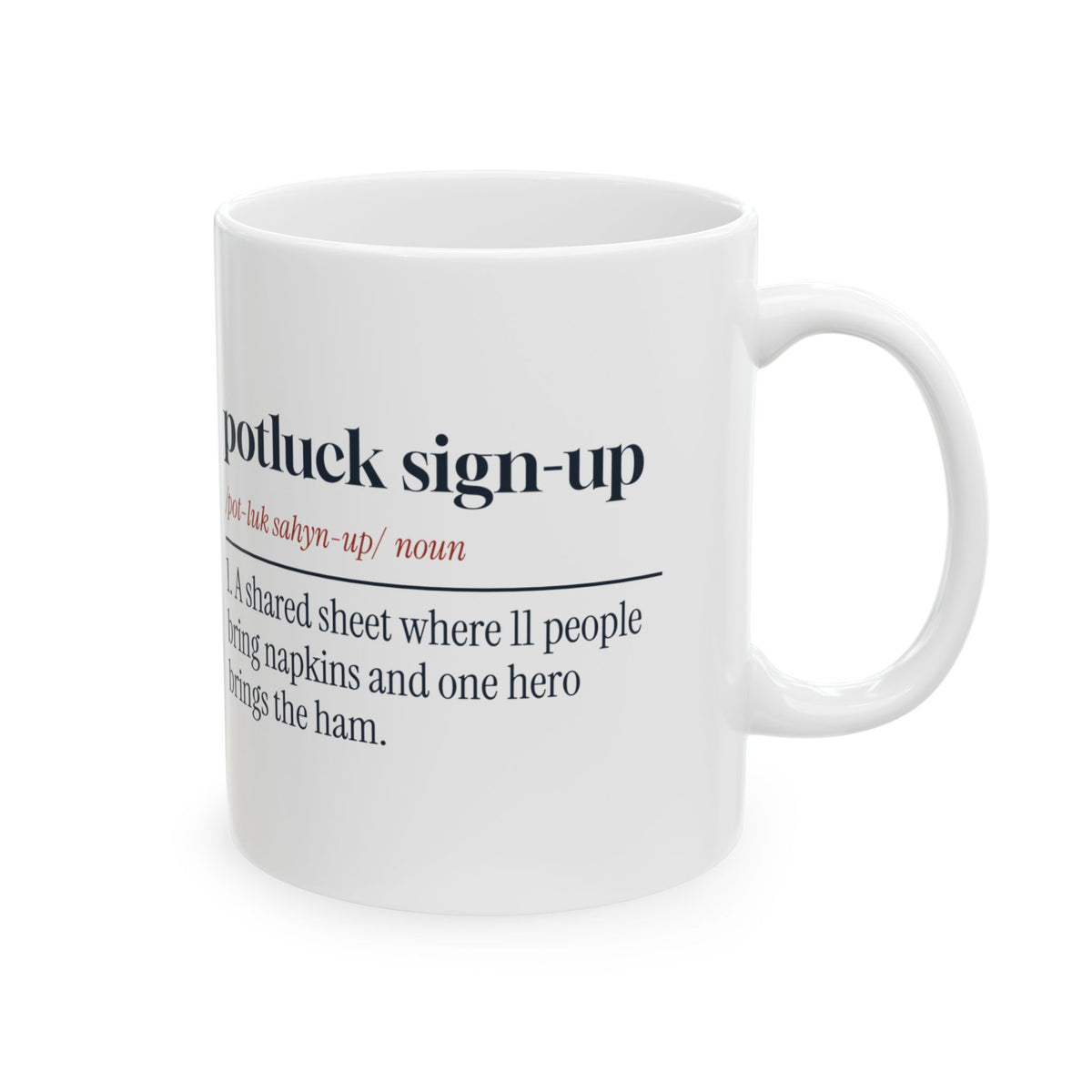Funny Christmas Coworker Coffee Mug Potluck Sign-Up Definition