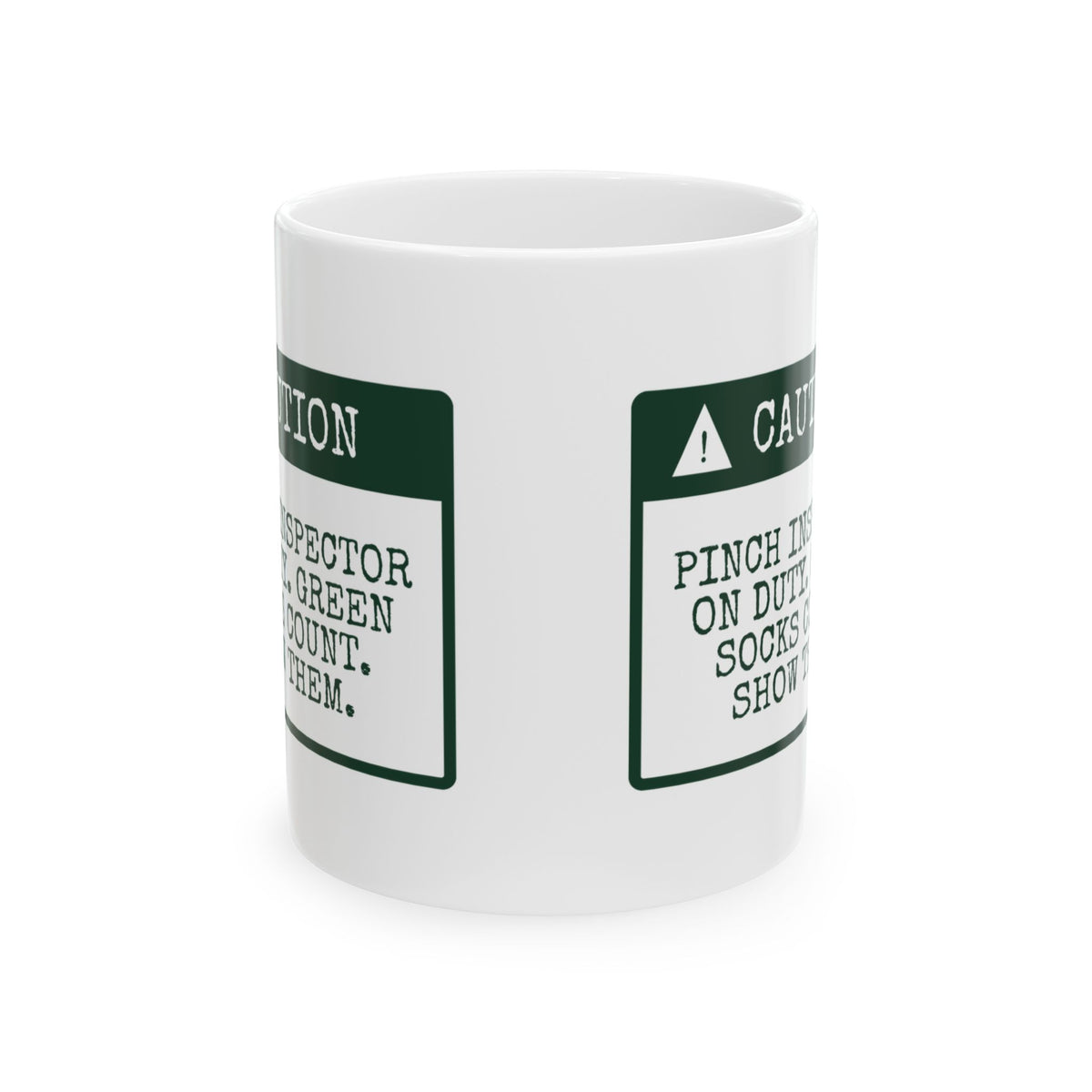 Funny St Patricks Day Coffee Mug Green Socks Count Pinch Inspector