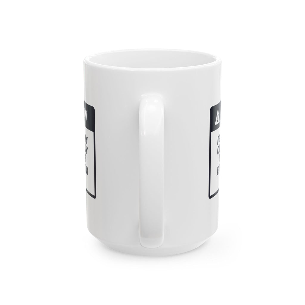 Funny Cat Dad Coffee Mug Caution Label For Cat Dads