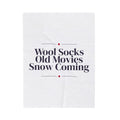 Christmas Cozy Throw Blanket Wool Socks Old Movies Snow Coming