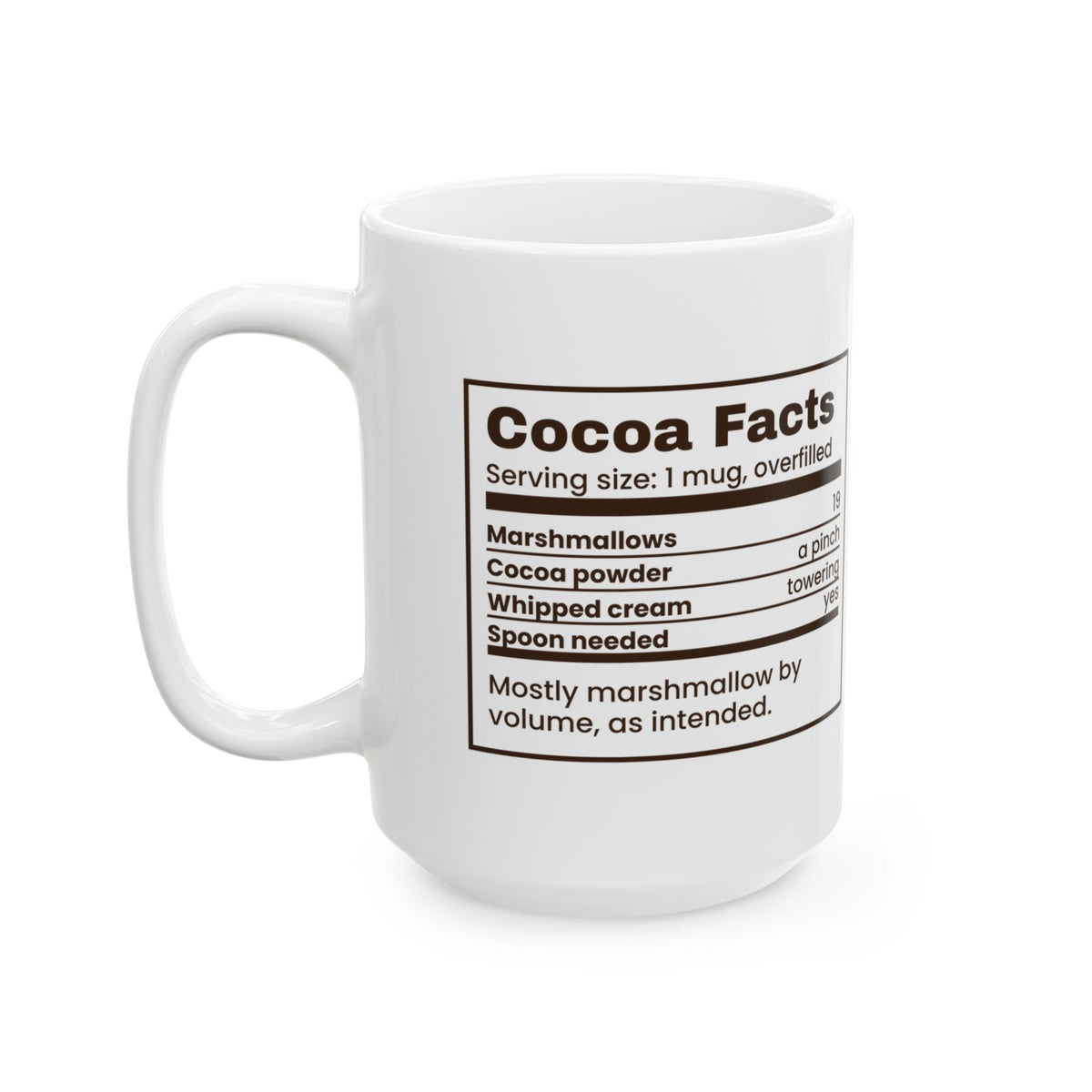 Funny Hot Cocoa Christmas Coffee Mug Cocoa Facts Marshmallows 19