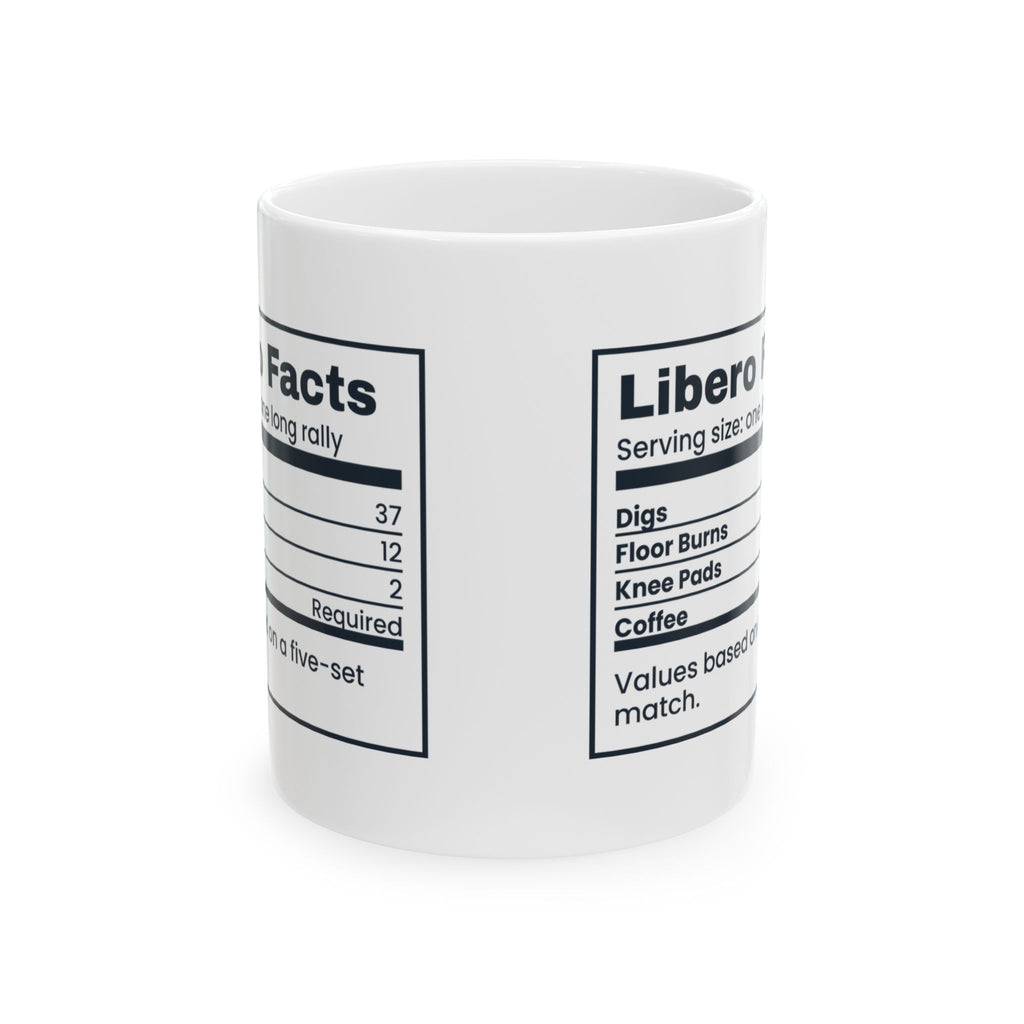 Funny Volleyball Coffee Mug Libero Facts Nutrition Label For Players