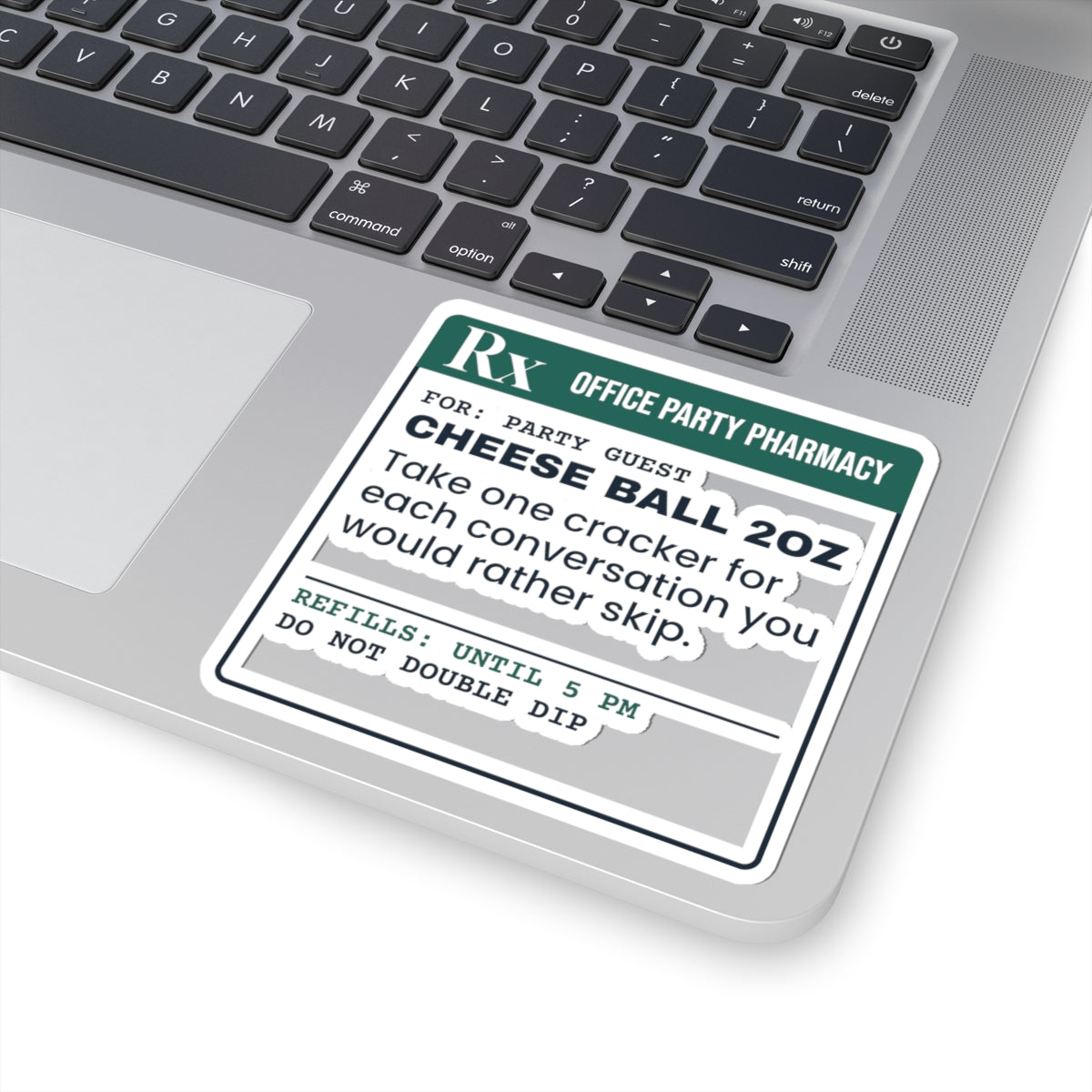 Funny Christmas Office Party Sticker Cheese Ball Prescription