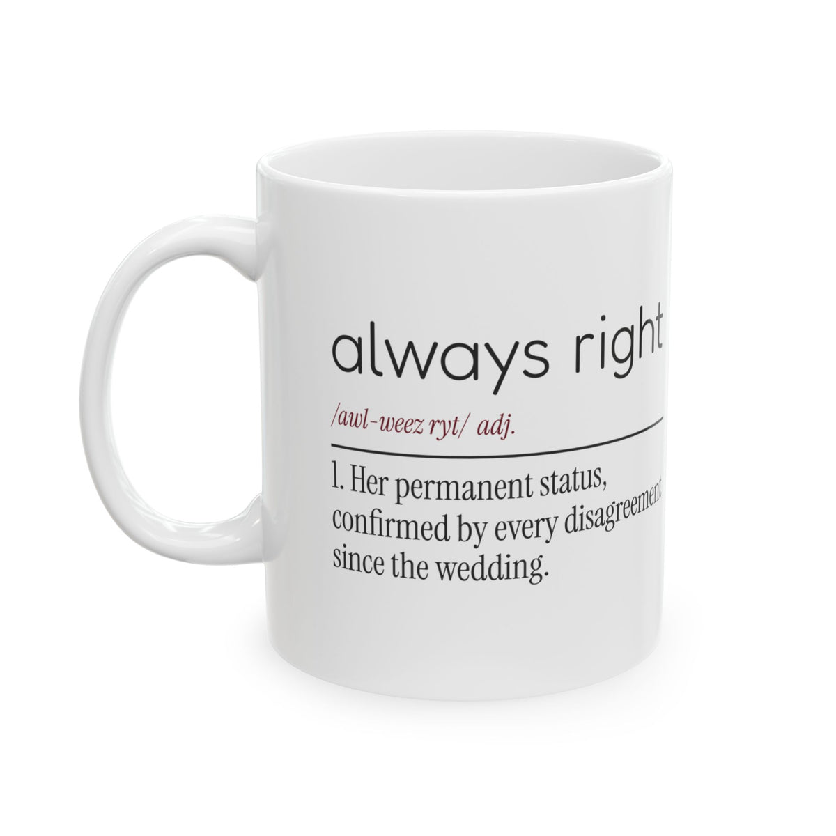 Funny Wife Coffee Mug Always Right Confirmed For Wife