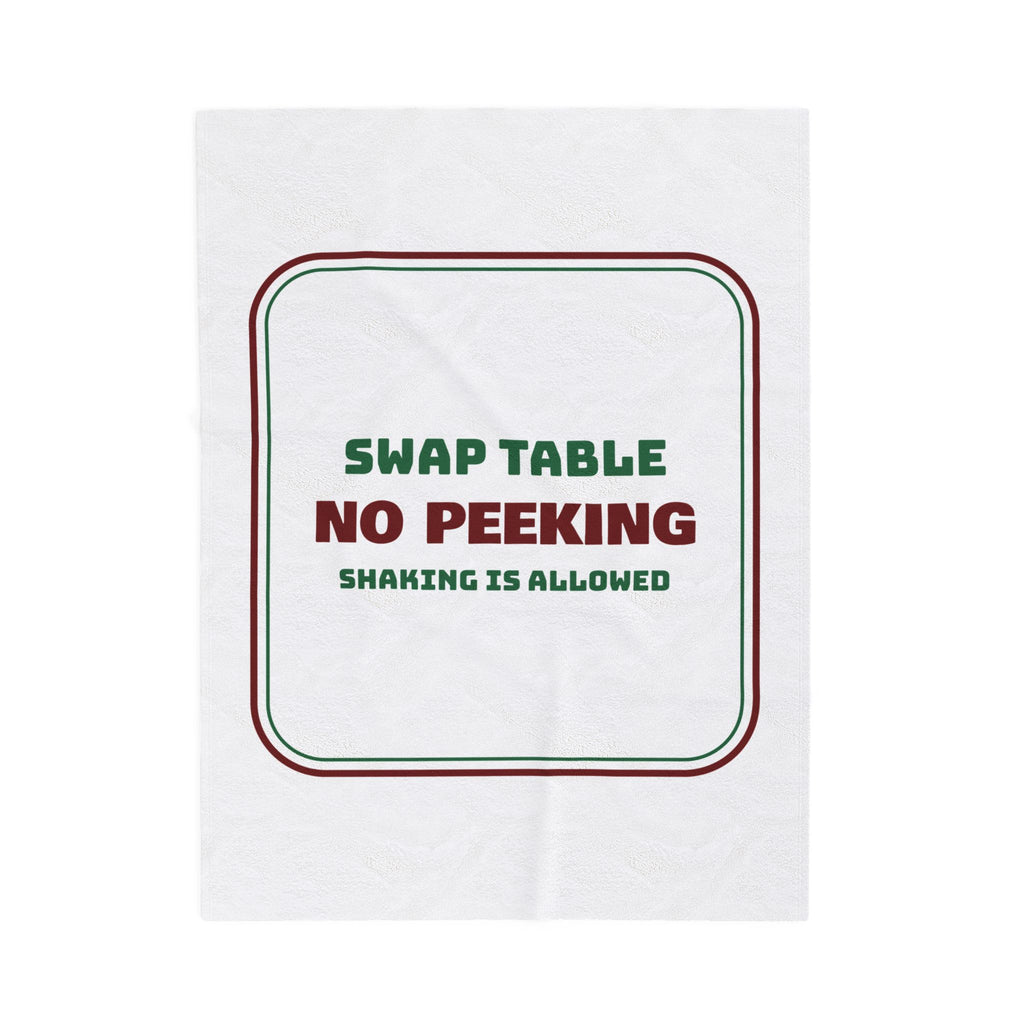 Funny White Elephant Throw Blanket No Peeking Shaking Is Allowed