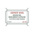 Funny Office Christmas Sticker Annual Holiday Lunch Ticket