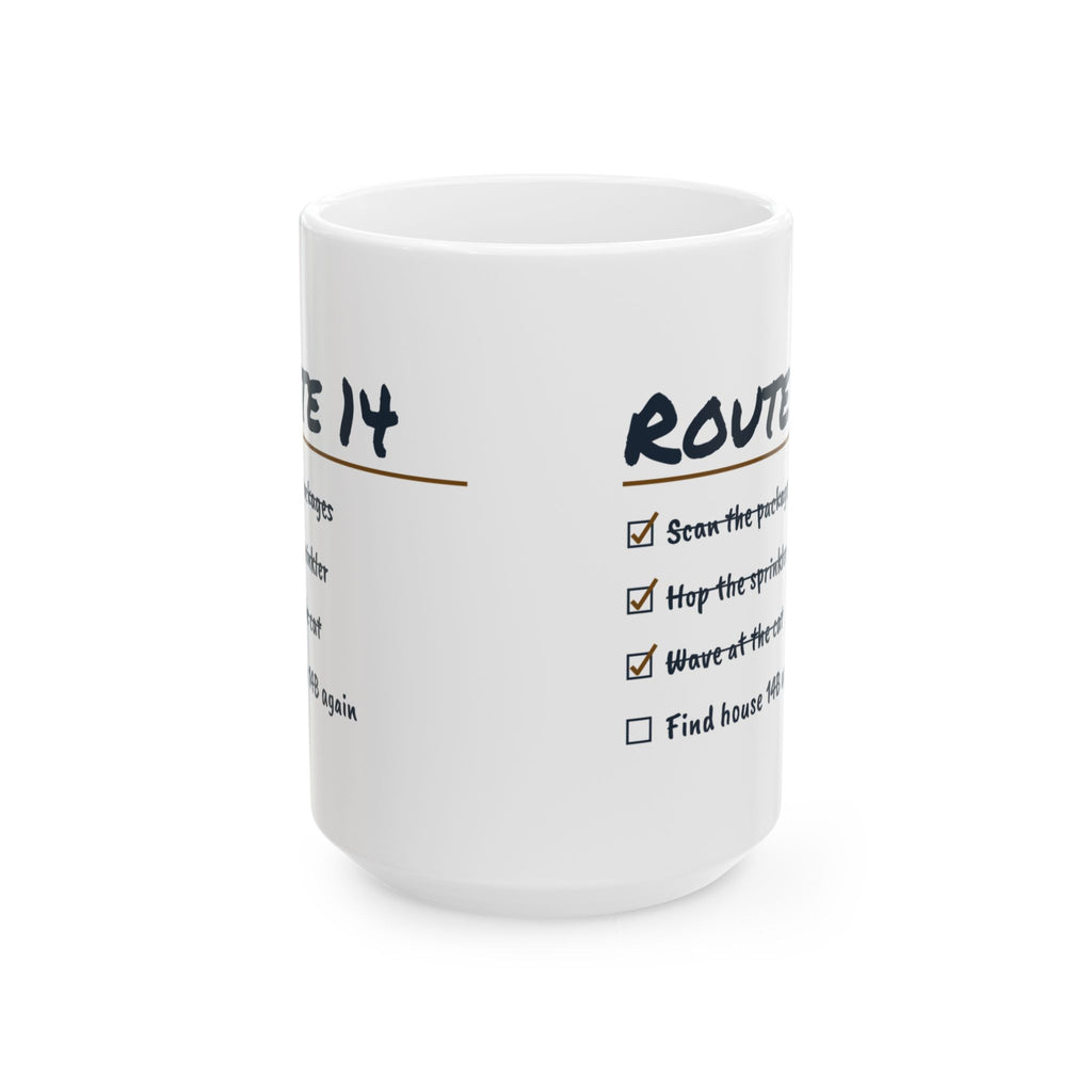 Funny Delivery Driver Coffee Mug Route 14 Checklist For Couriers