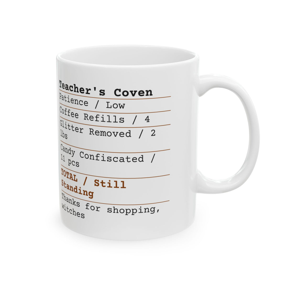 Funny Teacher Mug Teachers Coven Receipt Halloween Coffee Cup