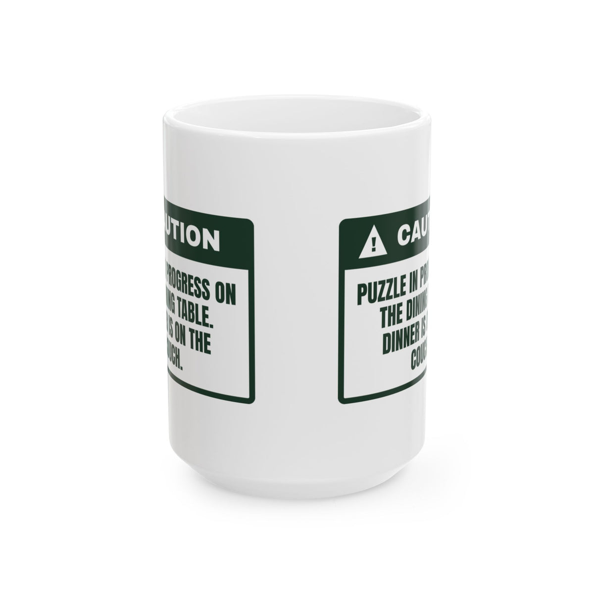 Funny Jigsaw Puzzle Coffee Mug Puzzle On The Table Dinner On The Couch
