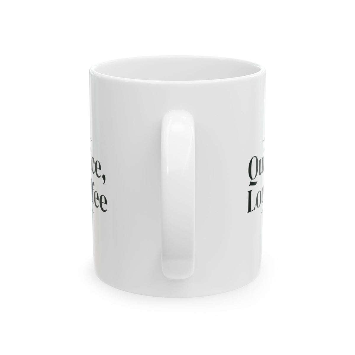 Librarian Coffee Mug Quiet Voice Loud Coffee Classic Serif Design